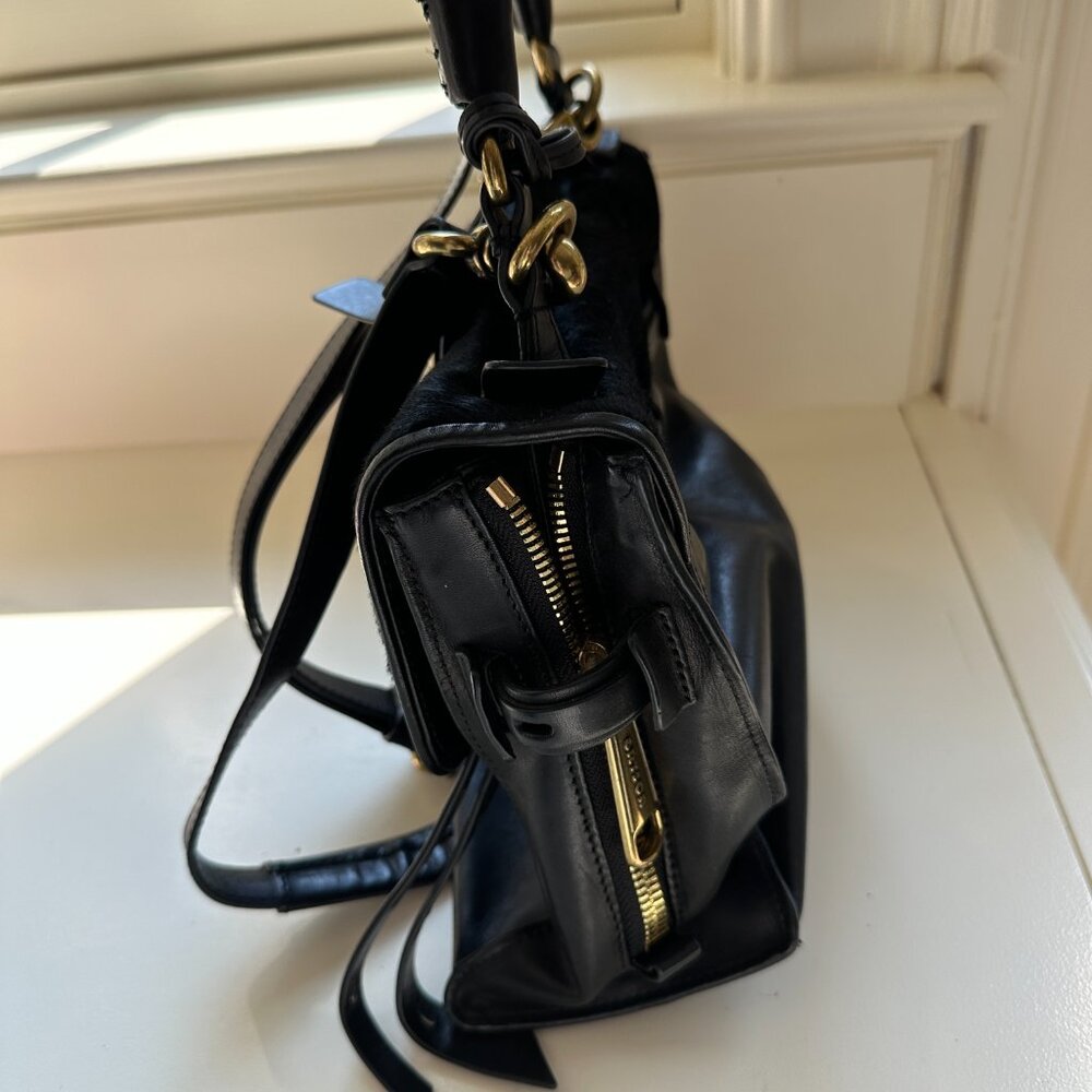 Joy Gryson Ruby Mid Sized Shoulder Bag Black Leat… - image 3